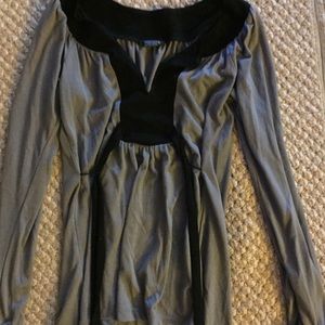 Grey shirt with black trim